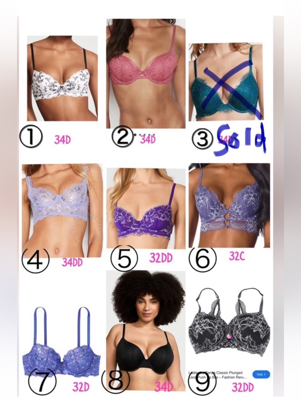 Victoria’s Secret & La Senza bras